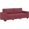 Sofa 3 dalių sofos komplektas su pagalvėlėmis, vyno raudonumo audinys