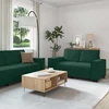 Sofa 3 dalių sofos komplektas su pagalvėlėmis, tamsiai žalias, aksomas