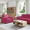 Sofa 3 dalių sofos komplektas su pagalvėlėmis, vyno raudonumo aksomas