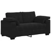 Sofa 3 dalių sofos komplektas su pagalvėlėmis, juodas aksomas
