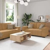 Sofa 3 dalių sofos komplektas su pagalvėlėmis, rudas aksomas