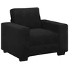 Sofa 3 dalių sofos komplektas su pagalvėlėmis, juodas aksomas
