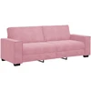 Sofa 3 dalių sofos komplektas su pagalvėlėmis, rožinis aksomas