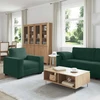Sofa 3 dalių sofos komplektas su pagalvėlėmis, tamsiai žalias, aksomas
