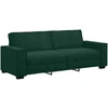 Sofa 3 dalių sofos komplektas su pagalvėlėmis, tamsiai žalias, aksomas
