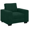 Sofa 3 dalių sofos komplektas su pagalvėlėmis, tamsiai žalias, aksomas