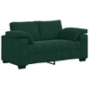 Sofa 3 dalių sofos komplektas su pagalvėlėmis, tamsiai žalias, aksomas