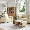 Sofa 3 pcs Kreminė 219 x 80 x 82 cm Lino mišinio audinys