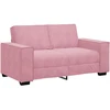 Sofa 3 dalių sofos komplektas su pagalvėlėmis, rožinis aksomas