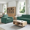 Sofa Sofos komplektas 3 pcs Tamsiai žalia 221 x 80 x 80 cm Aksomas