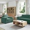 Sofa Sofos komplektas 3 pcs Tamsiai žalia 221 x 80 x 80 cm Aksomas