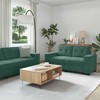 Sofa Sofos komplektas 3 pcs Tamsiai žalia 221 x 80 x 80 cm Aksomas