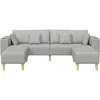 Sofa 3 vnt. Debesų pilka audinys