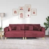 Sofa 3 vnt. Vyno raudona audinys