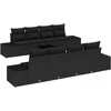 Sofa Sodo Sofų Rinkinys su pagalve 7 pcs Juoda poliratanas