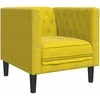 Sofa Chesterfield krėslas, geltonos spalvos, aksomas