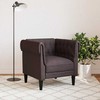 Fotelis Chesterfield krėslas, tamsiai rudos spalvos, audinys