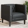 Sofa Chesterfield sofos kėdė juoda dirbtinė oda