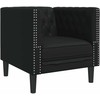 Sofa Chesterfield sofos kėdė juoda dirbtinė oda