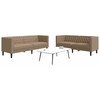 Sofa Chesterfield sofų komplektas, 2 dalių, kapučino, dirbtinė oda