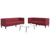 Sofa Chesterfield sofų komplektas, 2 dalių, raudonojo vyno spalvos