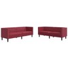 Sofa Chesterfield sofų komplektas, 2 dalių, raudonojo vyno spalvos