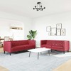 Sofa Chesterfield sofų komplektas, 2 dalių, raudonojo vyno spalvos