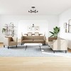 Sofa Chesterfield sofų komplektas, 3 dalių, kapučino, dirbtinė oda
