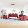 Sofa Chesterfield sofų komplektas, 3 dalių, raudonojo vyno spalvos