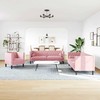 Sofa Chesterfield sofų komplektas su pagalvėlėmis, 3 dalių, rožinis