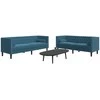Sofa Chesterfield sofų komplektas su pagalvėlėmis, 2 dalių, mėlynas