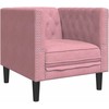 Sofa Chesterfield sofų komplektas su pagalvėlėmis, 3 dalių, rožinis