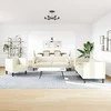 Sofa Chesterfield sofų komplektas su pagalvėlėmis, 3 dalių, kreminė