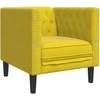 Sofa Chesterfield sofų komplektas su pagalvėlėmis, 3 dalių, geltonas