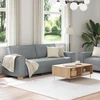 Sofa Dviejų dalių sofos komplektas su pagalvėlėmis, šviesiai pilkas audinys