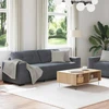 Sofa Dviejų dalių sofos komplektas su pagalvėlėmis, tamsiai pilkas, aksomas
