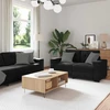 Sofa Dviejų dalių sofos komplektas su pagalvėlėmis, juodas aksomas