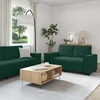 Sofa Dviejų dalių sofos komplektas su pagalvėlėmis, tamsiai žalias, aksomas