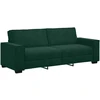 Sofa Dviejų dalių sofos komplektas su pagalvėlėmis, tamsiai žalias, aksomas