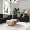 Sofa Dviejų dalių sofos komplektas su pagalvėlėmis, juodas aksomas