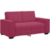Sofa Dviejų dalių sofos komplektas su pagalvėlėmis, vyno raudonumo, aksomas