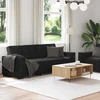Sofa Dviejų dalių sofos komplektas su pagalvėlėmis, juodas aksomas