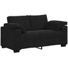 Sofa Dviejų dalių sofos komplektas su pagalvėlėmis, juodas aksomas