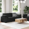 Sofa Dviejų dalių sofos komplektas su pagalvėlėmis, juodas aksomas