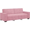 Sofa Dviejų dalių sofos komplektas su pagalvėlėmis, rožinis aksomas