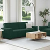 Sofa Dviejų dalių sofos komplektas su pagalvėlėmis, tamsiai žalias, aksomas