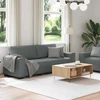 Sofa Dviejų dalių sofos komplektas su pagalvėlėmis, tamsiai pilkas audinys