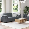 Sofa Dviejų dalių sofos komplektas su pagalvėlėmis, tamsiai pilkas, aksomas