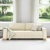 3-Vietis Sofa Smėlio 220 cm Lino mišinio audinys