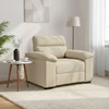 Sofa-kėdė, kreminės spalvos, 100x81x84 cm, audinys